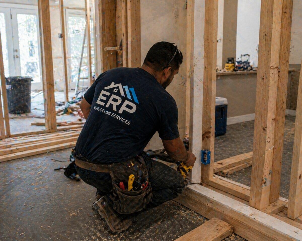 ERP Remodeling Services craftsman working on a home renovation in Boston
